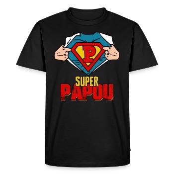 Super Papou Cadeau Meilleure Grand père Vintage - T-shirt Premium bio Homme - noir - Devant - Nico (187cm)
