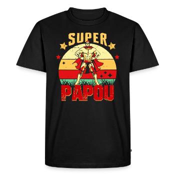 Super PAPOU Cadeau Meilleure Grand père du Vintage - T-shirt Premium bio Homme - noir - Devant - Nico (187cm)