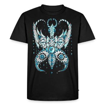Papillon Lilou Turquoise - T-shirt Premium bio Homme - noir - Devant - Nico (187cm)