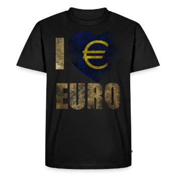 EURO I love Euro - Men's Premium Organic T-Shirt - black - Front - Nico (187cm)