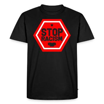 Arrêter le racisme - T-shirt Premium bio Homme - noir - Devant - Nico (187cm)