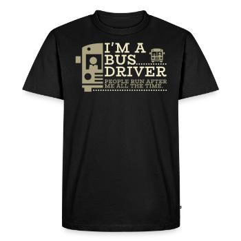 Chauffeur de bus chauffeur de bus disant idée cadeau cadeau - T-shirt Premium bio Homme - noir - Devant - Nico (187cm)