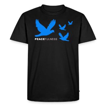 peace doves - Men's Premium Organic T-Shirt - black - Front - Nico (187cm)