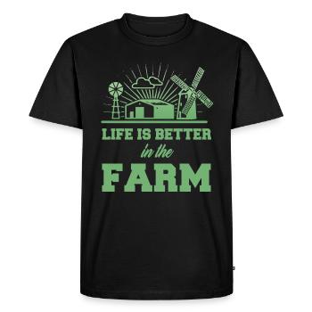 Fermier fermier fermier tracteur cadeau de la ferme - T-shirt Premium bio Homme - noir - Devant - Nico (187cm)