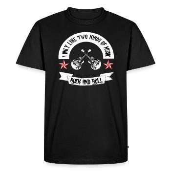 Si tu aimes le rock et l’amour, c’est parfait - T-shirt Premium bio Homme - noir - Devant - Nico (187cm)