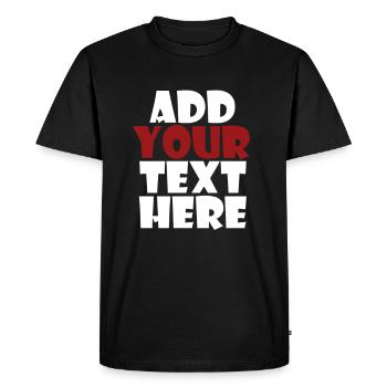 Ajoutez votre texte ici | blanc - T-shirt Premium bio Homme - noir - Devant - Nico (187cm)
