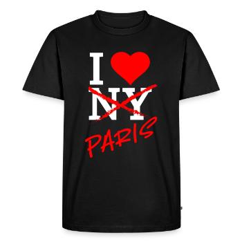 I Love Paris ! - T-shirt Premium bio Homme - noir - Devant - Nico (187cm)