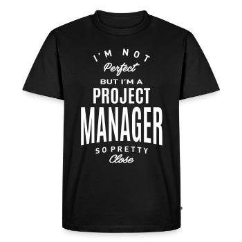 Chef de projet - T-shirt Premium bio Homme - noir - Devant - Nico (187cm)