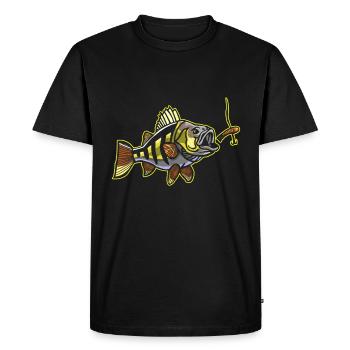 Perch & Egli fishing - Men's Premium Organic T-Shirt - black - Front - Nico (187cm)