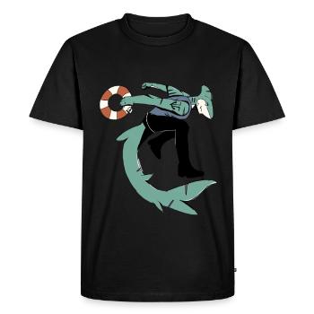 Requin mec! - T-shirt Premium bio Homme - noir - Devant - Nico (187cm)