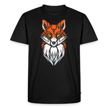 Tribal Fox - Wild Animal Art - Exotic Animals - Men's Premium Organic T-Shirt - black - Front - Nico (187cm)