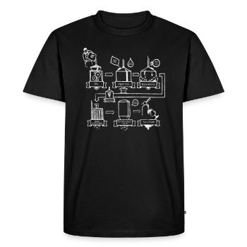 Processus de bière pour hommes et bière artisanale - T-shirt Premium bio Homme - noir - Devant - Nico (187cm)