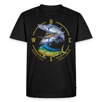 Mahi Mahi Tuna Kingfish Nautical Fishing - Men's Premium Organic T-Shirt - black - Front - Nico (187cm)