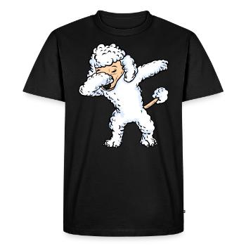 Dabbing White Poodle Dog Dab Women Girls - Men's Premium Organic T-Shirt - black - Front - Nico (187cm)