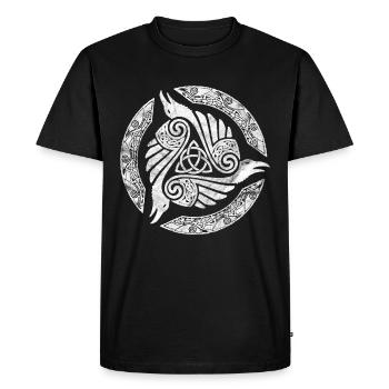 Celtic Trinity Knot Crow Spiritual Mandala - Men's Premium Organic T-Shirt - black - Front - Nico (187cm)