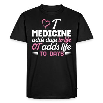 Ergothérapie Ajouter De La Vie Aux Jours Cœur - T-shirt Premium bio Homme - noir - Devant - Nico (187cm)