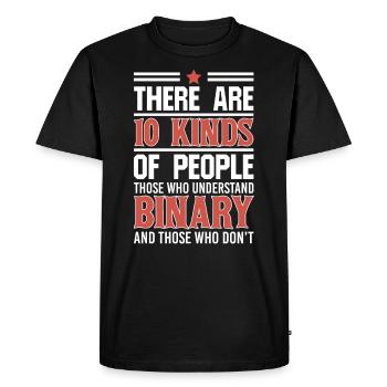 Understand Binary Computer Code Coding Geek - Men's Premium Organic T-Shirt - black - Front - Nico (187cm)