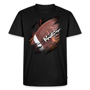 Ballon de football américain en feu à l’intérieur de moi fan pl - T-shirt Premium bio Homme - noir - Devant - Nico (187cm)