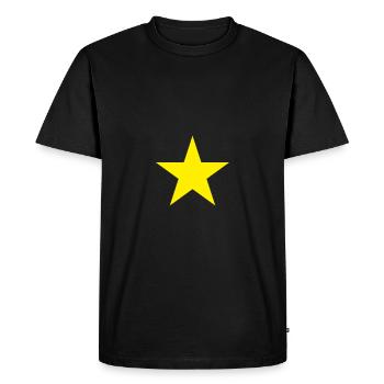 Yellow Star - Men's Premium Organic T-Shirt - black - Front - Nico (187cm)