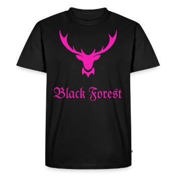 Forêt Noire Cerf Rose - T-shirt Premium bio Homme - noir - Devant - Nico (187cm)