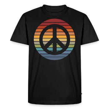Hippie Shirt Retro | Hippies 60s Peace Gifts - Men's Premium Organic T-Shirt - black - Front - Nico (187cm)