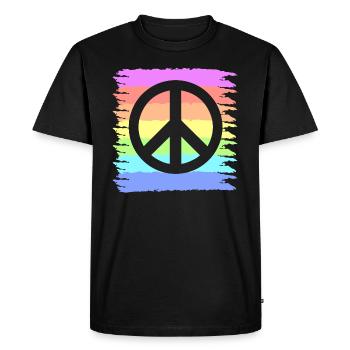Hippie | Signe de la Paix Hippies Love Idées Cadeaux - T-shirt Premium bio Homme - noir - Devant - Nico (187cm)