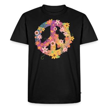 Hippie | Peace-Signe hippies chansons idées cadeaux - T-shirt Premium bio Homme - noir - Devant - Nico (187cm)