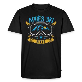 Apre Ski Elite | Snowboard Ski Skiing Gifts - Men's Premium Organic T-Shirt - black - Front - Nico (187cm)