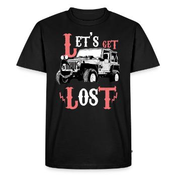 lets get lost - Men's Premium Organic T-Shirt - black - Front - Nico (187cm)
