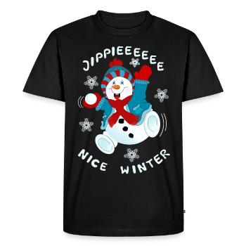 Snowman - Men's Premium Organic T-Shirt - black - Front - Nico (187cm)
