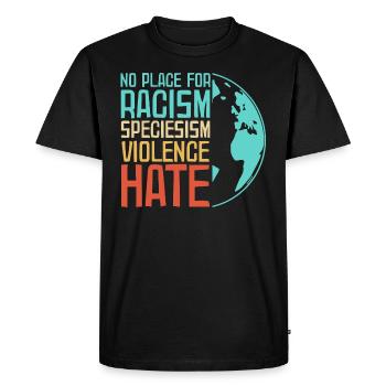 Antifa Contre les nazis | Contre le racisme Idées cadeaux - T-shirt Premium bio Homme - noir - Devant - Nico (187cm)
