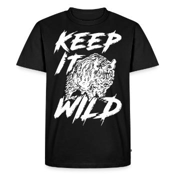 2reborn keep it wild boar deer hunter jaege - Men's Premium Organic T-Shirt - black - Front - Nico (187cm)