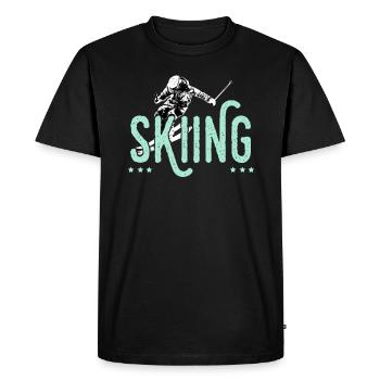 Ski, skier, skiing, christmas - Men's Premium Organic T-Shirt - black - Front - Nico (187cm)