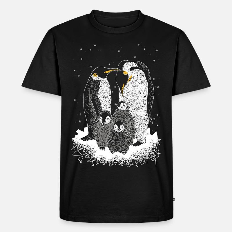 Pinguine - Männer Premium Bio T-Shirt - Schwarz