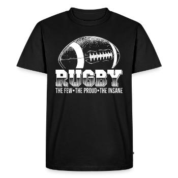 Énonciations rubgy | Cadeaux d'équipe de joueurs de sport - T-shirt Premium bio Homme - noir - Devant - Nico (187cm)