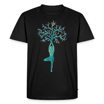 yoga - Men's Premium Organic T-Shirt - black - Front - Nico (187cm)