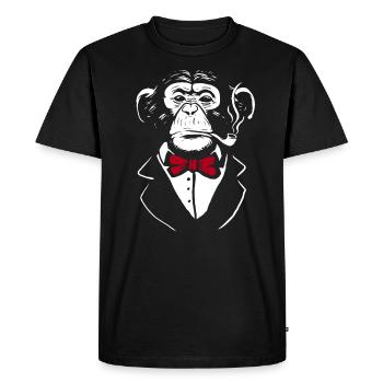 Funny monkey with a suit for monkeys & animal lovers - Men's Premium Organic T-Shirt - black - Front - Nico (187cm)