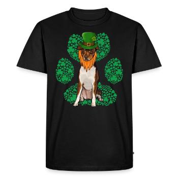 Leprechaun Jouet Fox Terrier St Patricks Day Shamroc - T-shirt Premium bio Homme - noir - Devant - Nico (187cm)