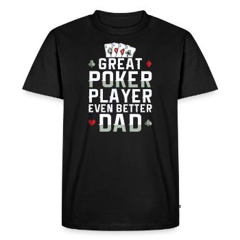 Poker Daddy Poker Father's Day poker cards gift - Men's Premium Organic T-Shirt - black - Front - Nico (187cm)