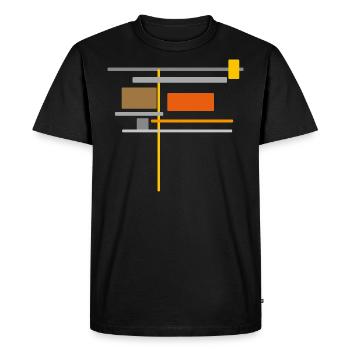 Lines & colors pattern - geometry architecture - Men's Premium Organic T-Shirt - black - Front - Nico (187cm)
