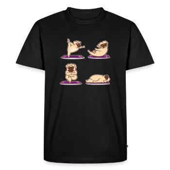 Mops Yoga | Namaste chien d’entraînement Pilates Cadeaux - T-shirt Premium bio Homme - noir - Devant - Nico (187cm)