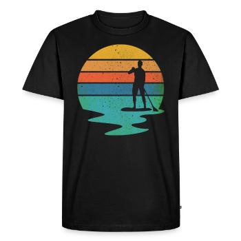 Stand up paddle - T-shirt Premium bio Homme - noir - Devant - Nico (187cm)