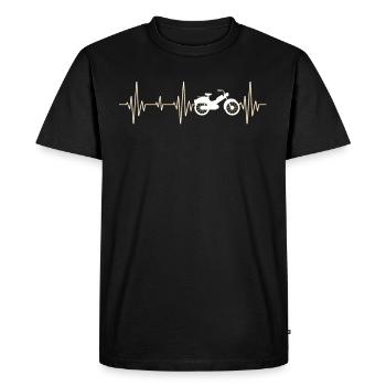 Battement de cœur battement de cœur cyclomoteur rétro - T-shirt Premium bio Homme - noir - Devant - Nico (187cm)