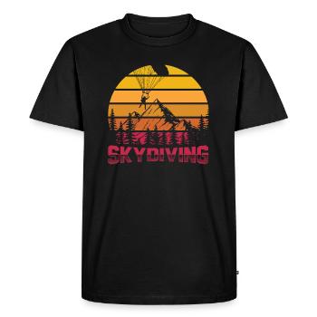 Skydiving | Parachute Skydive Skydiver Cadeaux - T-shirt Premium bio Homme - noir - Devant - Nico (187cm)