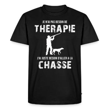 je n'ai pas besoin de thérapie j'ai juste besoin - T-shirt Premium bio Homme - noir - Devant - Nico (187cm)