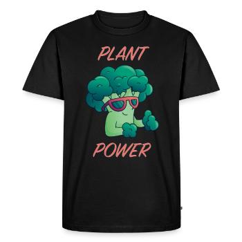 Chemises végétaliennes cool, végétariens, athlètes de force - T-shirt Premium bio Homme - noir - Devant - Nico (187cm)