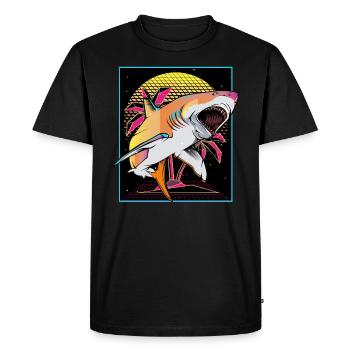 Vaporwave Hai Retro 80s 90s Art Otaku japonais - T-shirt Premium bio Homme - noir - Devant - Nico (187cm)