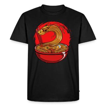Ramen dragon nouilles japonaises art Japon fans - T-shirt Premium bio Homme - noir - Devant - Nico (187cm)
