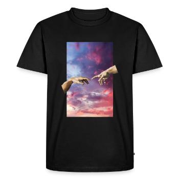 La création - T-shirt Premium bio Homme - noir - Devant - Nico (187cm)