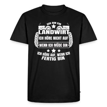 Ich bin Landwirt Ich höre auf wenn ich fertig bin - Männer Premium Bio T-Shirt - Schwarz - Vorne - Nico (187cm)